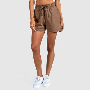 Color pastel personalizado al por mayor impreso logotipo bordado mujeres pantalones cortos verano algodón pantalones cortos - Product Image 1