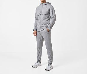 Vêtements de rue d'hiver du fabricant, veste coupe-vent à capuche imprimée unie, coton, blocs de couleur, patchwork, ensembles de jogging - Product Image 1