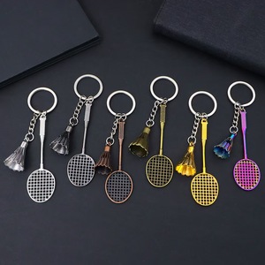 New Zinc Alloy Badminton Keychain Car Bag Pendant Sports Souvenir Keychain Wholesale