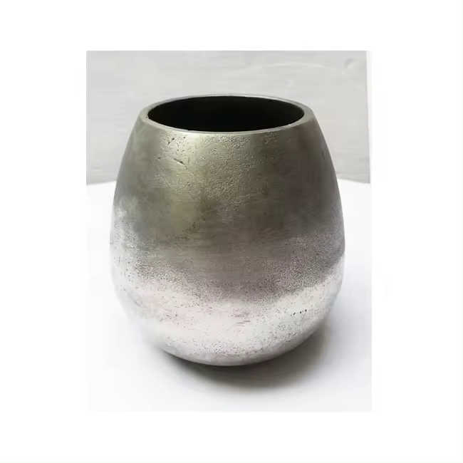 Set of Two Table Decorative Centerpiece Trendy Design Modern Flower Vase Silver Color Use for Drawing Room Decoration
