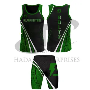 Men Running Tracksuits Track And Field Suits Breathable Sportswear Vest And Shorts Team Set