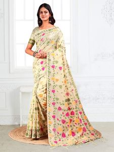 Coton lin Premium Pure Astita Gulbahar Avec look fantaisie saree meilleure collection - Product Image 3