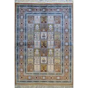 Tapis en soie turque fait main, design unique, taille 6' x 4', Abc-Silk-TK001 - Product Image 1