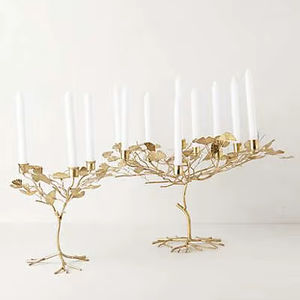 Portavelas de latón duradero 5-Batti creado para la decoración festiva de Pooja y las necesidades de iluminación de reuniones religiosas - Product Image 1