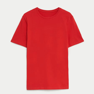 T-shirt basique en coton pour homme, col rond uni, toucher doux, fournisseur OEM en gros - Product Image 1