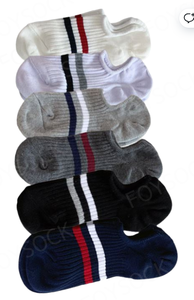 Corea foylock personalizzato con Logo alla caviglia invisibile a righe in cotone lavorato a maglia di alta qualità sport classici semplici calzini da donna scollati - Product Image 3
