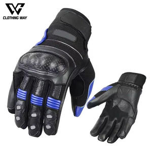 Guantes de Motociclismo Profesionales de Cuero para Hombre, Pantalla Táctil Completa, Impermeables, Transpirables, Cierre de Velcro - Product Image 1