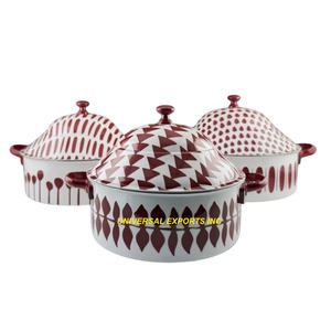 Juego de Tres Piezas de Vajilla Clásica con Estampado de Adhesivos para Hotpot, Cazuela de Lujo para Mesa, Calentador de Comida de Metal Ecológico - Product Image 3