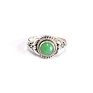 <b>925</b> <b>Silver</b> Natural Aventurine Gemstone Lightweight Unisex Statement <b>Ring</b> (3.9 Gram) Comfortable Fit - Product Image 1