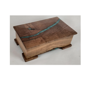 Boîte à bijoux en résine époxy et bois Style personnalisable Boîte de rangement en bois Anneaux Boucles d'oreilles Colliers Bracelets Boîte - Product Image 5