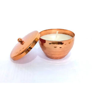 Pot à bougie en métal plaqué cuivre de grande qualité accessoires d'éclairage porte-bougie chauffe-plat de table bougeoir d'éclairage décoratif moderne - Product Image 2