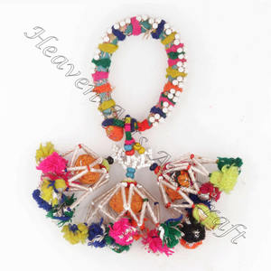 Banjara con cuentas de perlas multicolores de algodón Real, brazalete con borlas, pulsera/Pulseras, Pulseras antiguas gitanas, BANJARA auténtica - Product Image 3