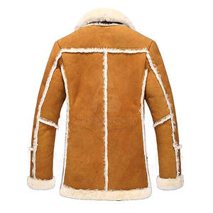 <b>Men's</b> Suede <b>Leather</b> Woolen Coat Modern Design Streetwear Casual Fashion Eco-Friendly Breathable 50% Down Content - Product Image 3