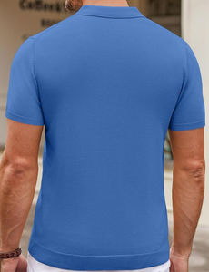 2025 Lidong venta al por mayor verano diseño seda algodón liso Casual impreso Polo hombres Golf Polo camisetas para hombres - Product Image 6