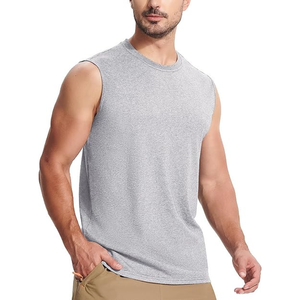 Camiseta sin mangas para gimnasio de alta calidad, ropa sin mangas con cuello redondo para entrenamiento de hombres y mujeres, directa de fábrica para correr, a granel - Product Image 1