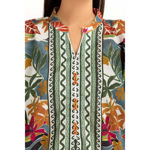 ชุดลำลองลายโบโฮสำหรับผู้หญิง 3 ชิ้น สีขาวและสีเทา ระบายอากาศได้ดี เหมาะสำหรับฤดูร้อน - Product Image 4