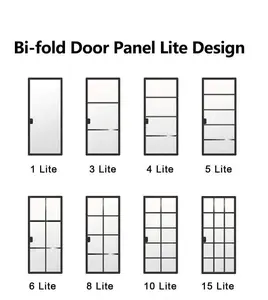 Eloyd Venta caliente Aislamiento acústico resistente Puerta corredera plegable Marco de aluminio Vidrio Aluminio puertas de patio plegables