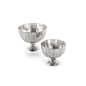 Bol à servir pour en-cas de deux tailles différentes, fait à la main en aluminium, couleur argent, bol à dessert, chocolats, au prix le plus bas - Product Image 1
