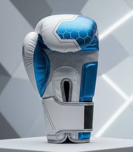 Gants d'entraînement professionnels en métal avec motif hexagonal, maille respirante et fermeture à boucle et crochet pour sac de sport - Product Image 1