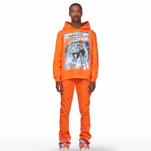 New Design Mens 100% Cotton Tracksuit Flare Pants Two Piece Set Custom Printing Breathable Wholesale Low Price - Product Image 1