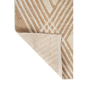 Tapis en jute et chanvre Nomadic Threads PDJT-754 beige et marron, tissage plat, à rayures géométriques, pour la maison, le salon, le couloir, forme rectangulaire - Product Image 5