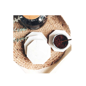 Ensemble de dessous de verre en marbre de forme hexagonale antique fabricant de décoration de table Ensemble de dessous de verre de café de thé fini en marbre antique - Product Image 1