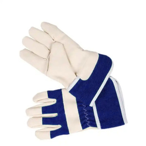 Gants de sécurité industriels verts de qualité supérieure, en cuir de vache lisse, paume et poignets renforcés, usage général, résistance à la chaleur, durables, canadiens - Product Image 2