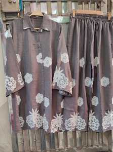 Conjunto de pantalón bordado acampanado cómodo de verano para mujer, ropa India pakistaní, venta al por mayor, algodón fabricado en India - Product Image 3