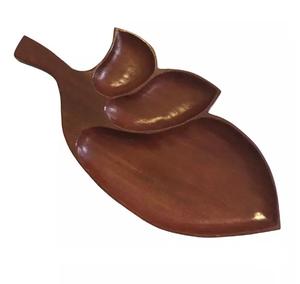 Bandeja única de madera para servir, bandeja de desayuno en madera de bambú, nuevo diseño de hoja, Plater de alta calidad para hotel en casa al por mayor - Product Image 2