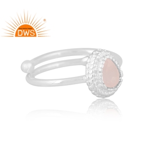 New Fashionable Fine Sterling Silver Natural <b>Rose</b> <b>Quartz</b> Gemstone Stackable <b>Ring</b> Custom Jewelry For Women Gift For Her - Product Image 3