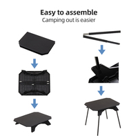 Table de camping pliable compacte HOMFUL, polyvalente, à double hauteur, légère, noire, tactique, pour bureau