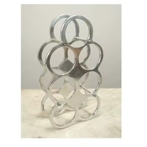 Casier à vin en métal Porte-bouteille en acier inoxydable de qualité supérieure au design moderne pour la cuisine à domicile, le bar, le restaurant et les cadeaux - Product Image 6