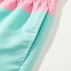 Hommes Colorblock Short De Bain Personnalisé Streetwear Maille D'été Respirant Polyester Shorts Mens Basket-Ball de Plage OEM - Product Image 4