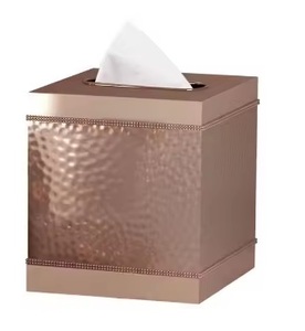 Support de boîte à mouchoirs carré en acier inoxydable argenté en métal de luxe chaud pour salles de bains d'hôtel avec fonction de suspension - Product Image 6