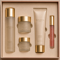 Boîte cadeau à épaule en pulpe moulée pressée à froid avec impression personnalisée et dorure à chaud, ensemble de 2 pièces (couvercle et base) pour rouge à lèvres, soins de la peau et cosmétiques