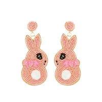 Boucles d'oreilles clous lapin brodées de perles, bijoux rectangulaires, fabricant indien direct, best-seller, classiques pour femme, pour soirée