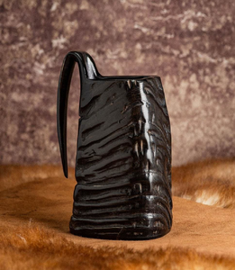 Taza de cuerno de búfalo, bolsa de almacenamiento de algodón, patrón de grano a rayas, disponible a precios de mayoreo. - Product Image 6