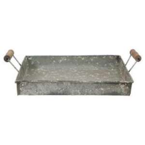 Plateau de service en métal galvanisé de qualité supérieure avec fini antique parfait pour les cuisines de ferme ou les événements extérieurs rustiques - Product Image 2