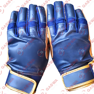 Nuevo diseño, puño corto, color negro completo, cuero de vaca, puño largo, guantes de bateo de béisbol, tarifa mayorista - Product Image 4