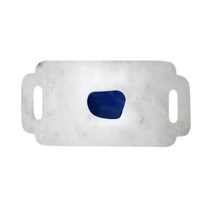 Simple White <b>Marble</b> Table Serving <b>Tray</b> Brass Inlay Eco-Friendly American Style Wedding Serving <b>Tray</b> Handmade Metal Handle TQC - Product Image 4