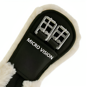 Équipement d'équitation de nouvelle mode, circonférence courte en fausse fourrure de cheval avec sangles élastiques, pointe de cheval équestre, circonférence de dressage de cheval - Product Image 4