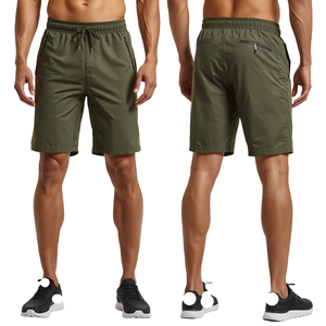 Pantalones Cortos Deportivos de Alto Rendimiento para Hombre, Color Verde Oliva, Ligeros, de Primera Calidad, para Entrenamiento y Fitness - Product Image 1