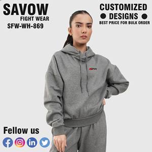 Sudaderas con capucha para mujer, venta al por mayor, Jersey de algodón de gran tamaño, sudaderas recortadas, ropa de calle con capucha, chaquetas de lana, ropa de moda, Tops de invierno - Product Image 6