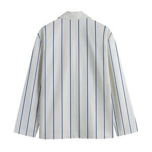 Blazer de lana/poliéster transpirable para hombre Phi Beta Sigma personalizado con rayas azules para uso formal en la oficina - Product Image 2