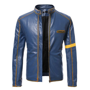 Veste en cuir pour hommes avec logo personnalisé de haute qualité avec broderie décoration vêtements de mode - Product Image 4