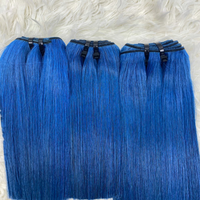 Os bleu cheveux raides vierge cuticule cheveux alignés échantillon gratuit paquets de cheveux vierges avec fermeture prix de gros