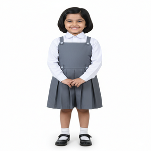 Ensemble de tablier et de polo pour filles d'école de haute qualité, uniformes scolaires internationaux, tissu personnalisé en polyester/coton - Product Image 6