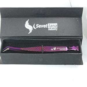 Pinzas de extensión de pestañas con punta de fibra púrpura Logotipo personalizado Empaquetado Tipo puntiagudo Hecho a pedido - Product Image 6