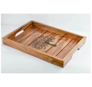 Bandeja rectangular de madera para servir en la cama, desayuno, diseño resistente, fácil manejo, accesorio duradero para servir comedor - Product Image 6