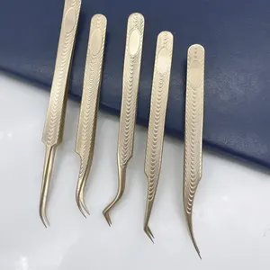 Pince à cils en acier inoxydable antistatique de précision pince à épiler professionnelle à pointe de Fiber pour l'extension de cils - Product Image 6